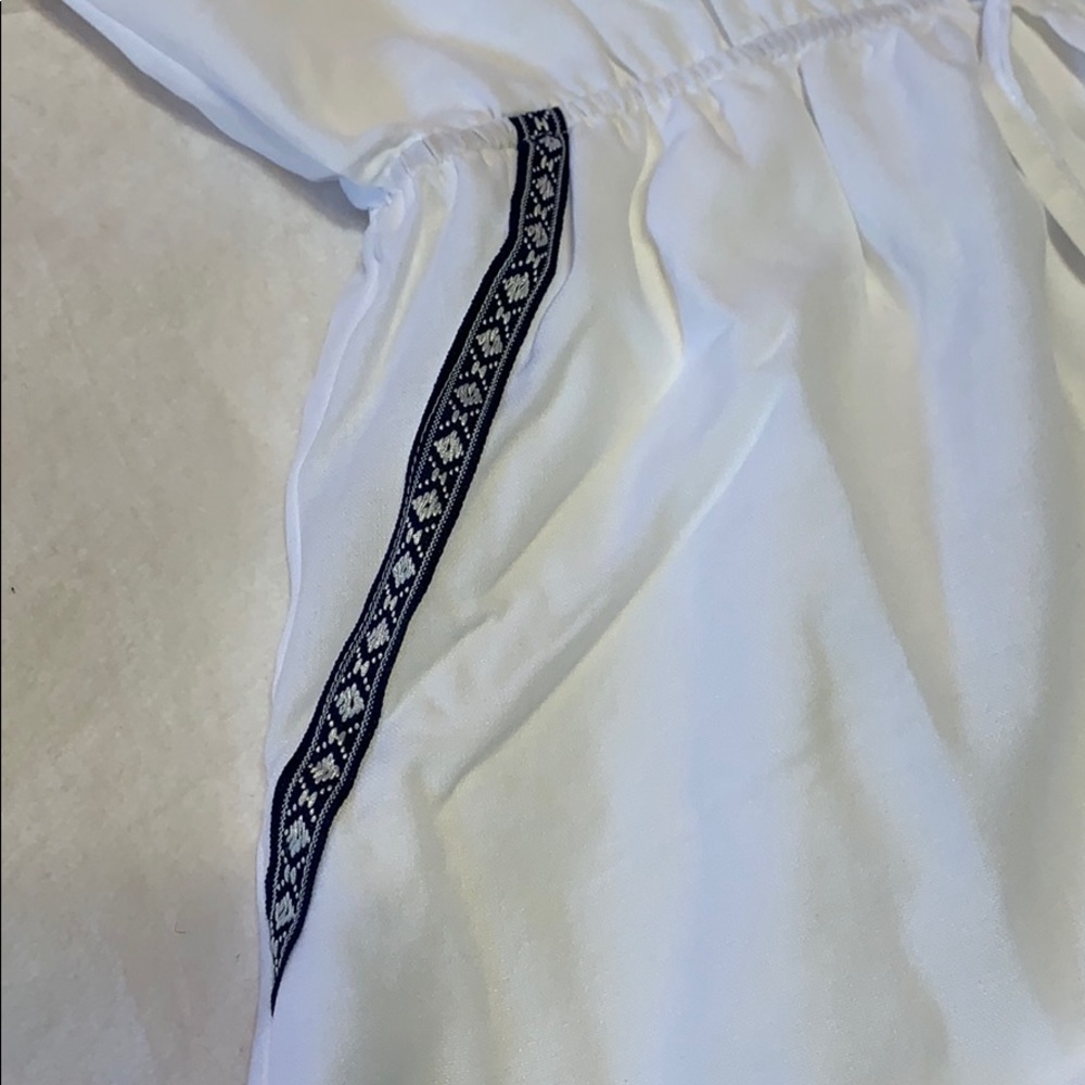 WHITE EMBROIDERY SMOCK WAIST LINED ROMPER - Picture 8 of 14